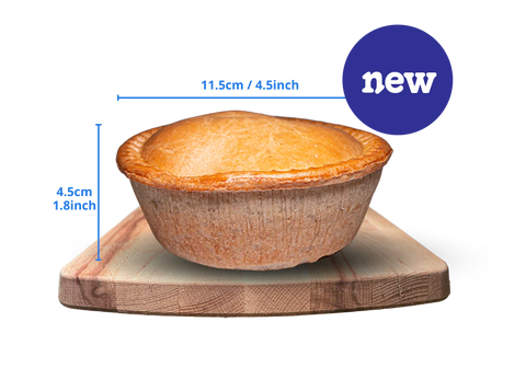 Steak and Stilton Pie - A delicious handmade traditional pie that is filled with locally sourced UK steak chunks and tangy British Stilton Blue Cheese. Get pies delivered to your door with one-time purchase or pie subscription delivery service.