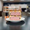 A traditional Large pork pie, filled with locally sourced pork. Our big pork pie is award winning and they are the best pork pies online. Order online for large pork pie delivery across the UK.