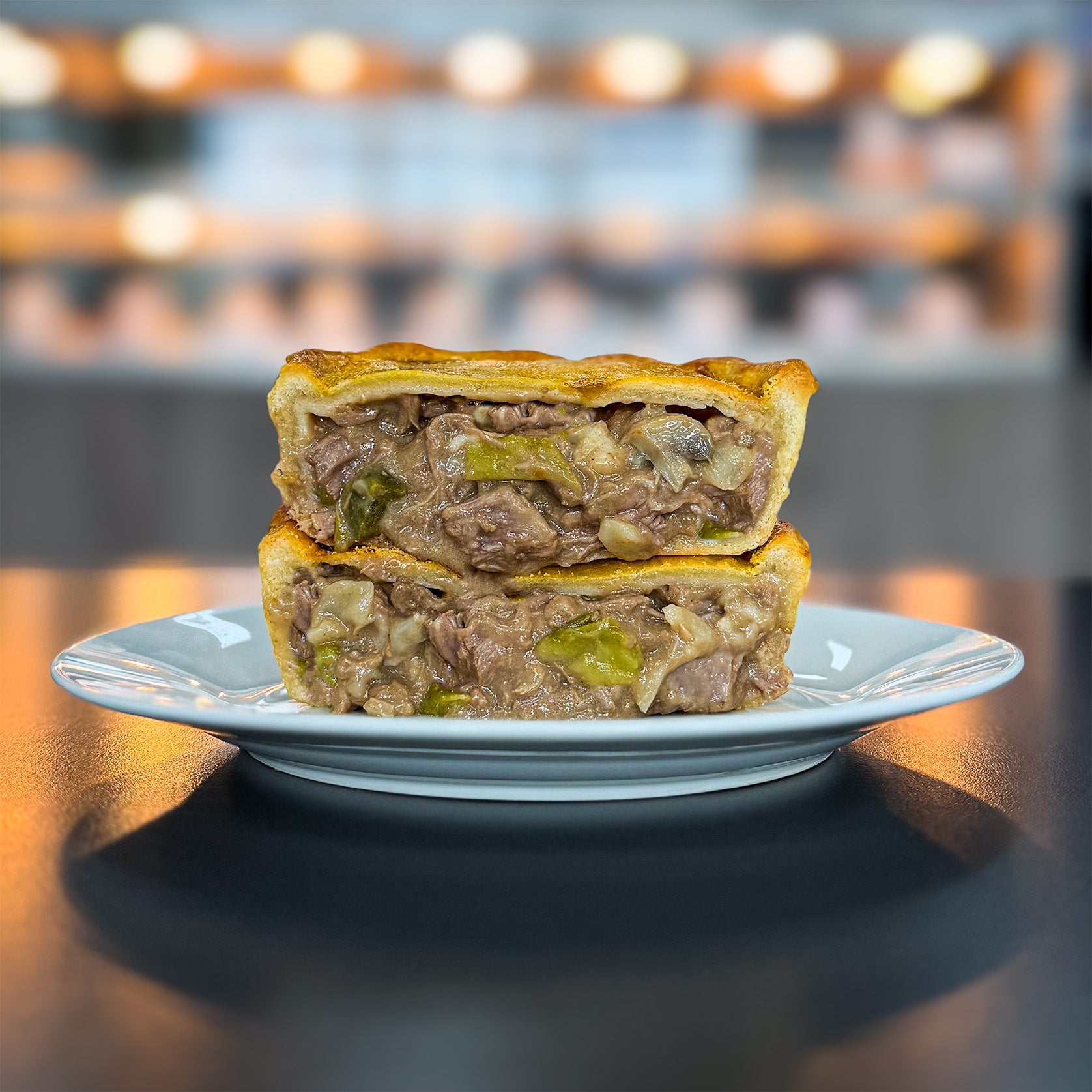 World Cup Pie delivery UK - Philly Cheese Steak Pie